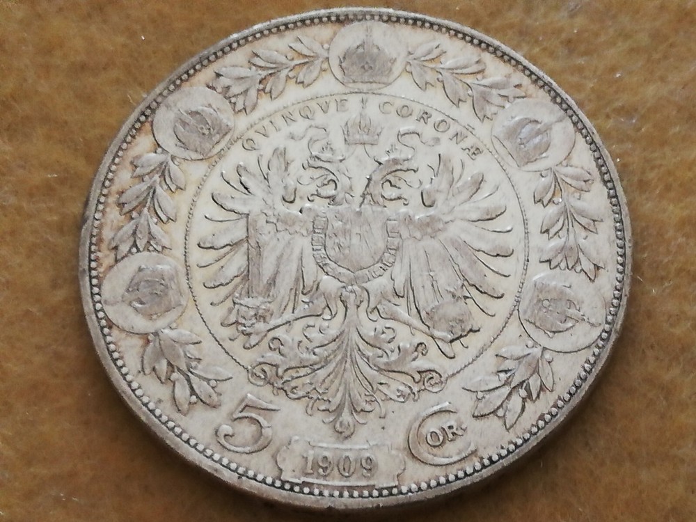 Austria. Francesco Giuseppe I 5 Korone 1909.