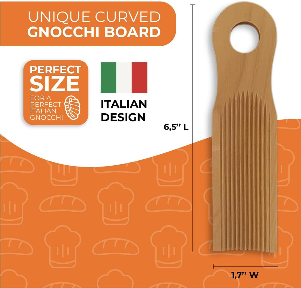 Unique Curved Gnocchi Board Paddle, Unique Curved Design for Handmaking