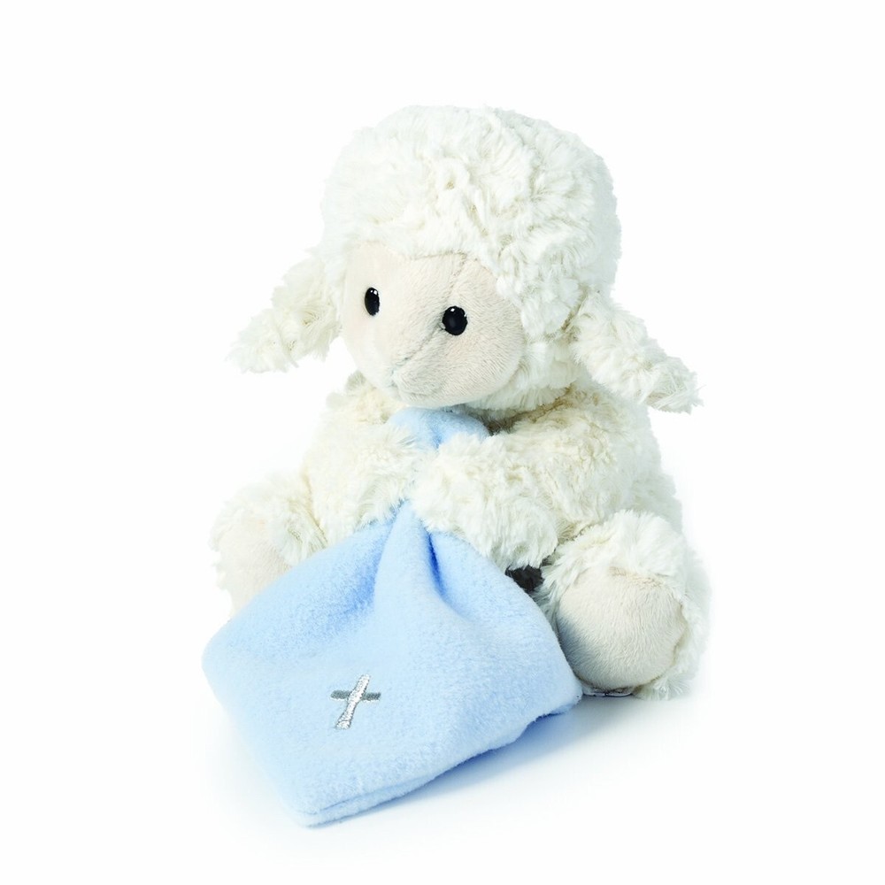 Plush Lamb with Blue Blanket