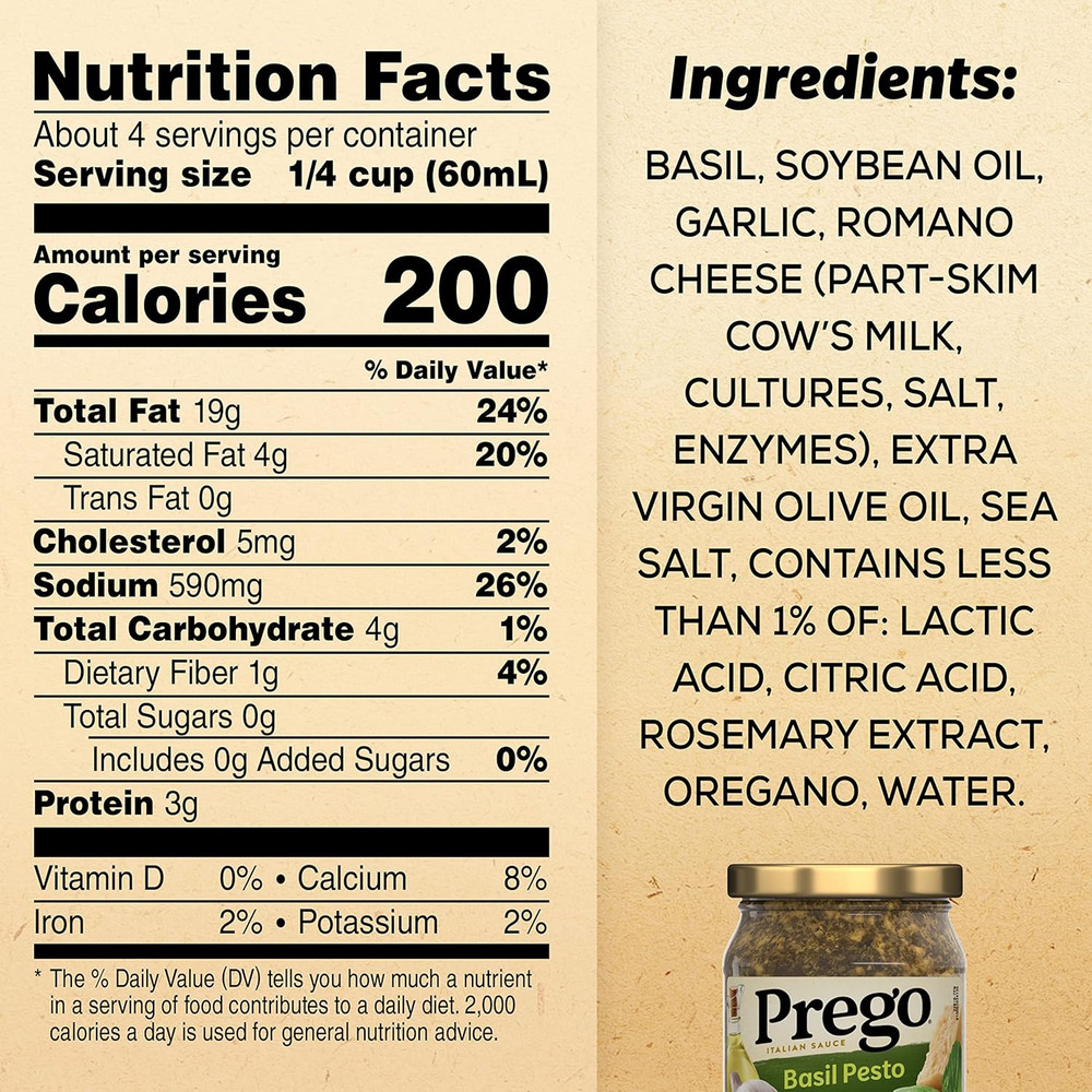 Basil Pesto Sauce, 8 Oz Jar