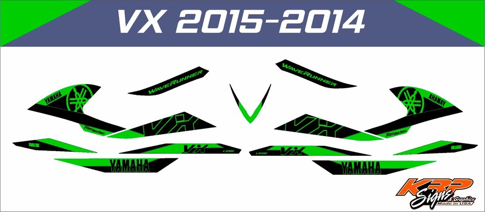 YAMAHA WAVERUNNER VX  2012-2014 Graphics / Decal / Sticker Kit CUSTOM GREEN