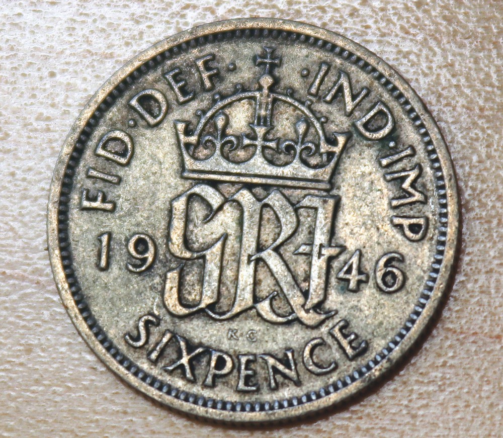1946 Great Britain 6 Pence Silver
