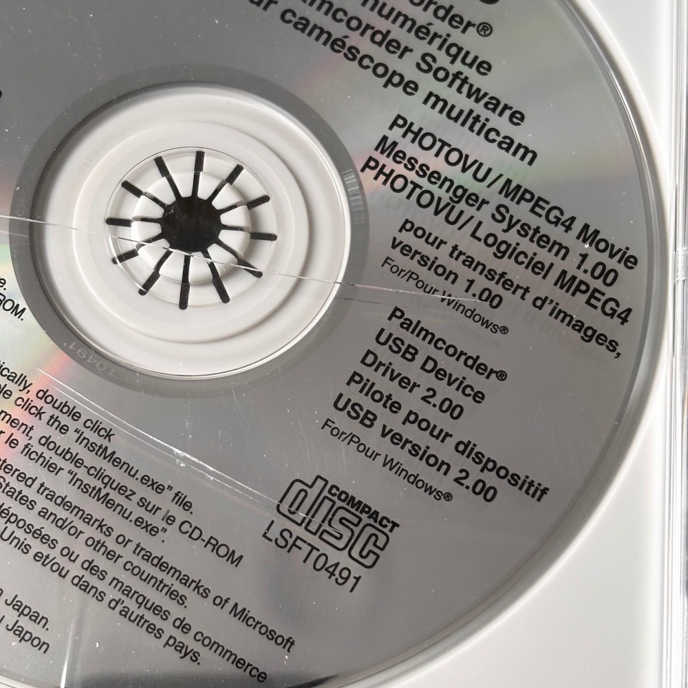 Panasonic Digital Palmcorder MultiCam Camcorder Software LSFT0491 CD Sealed