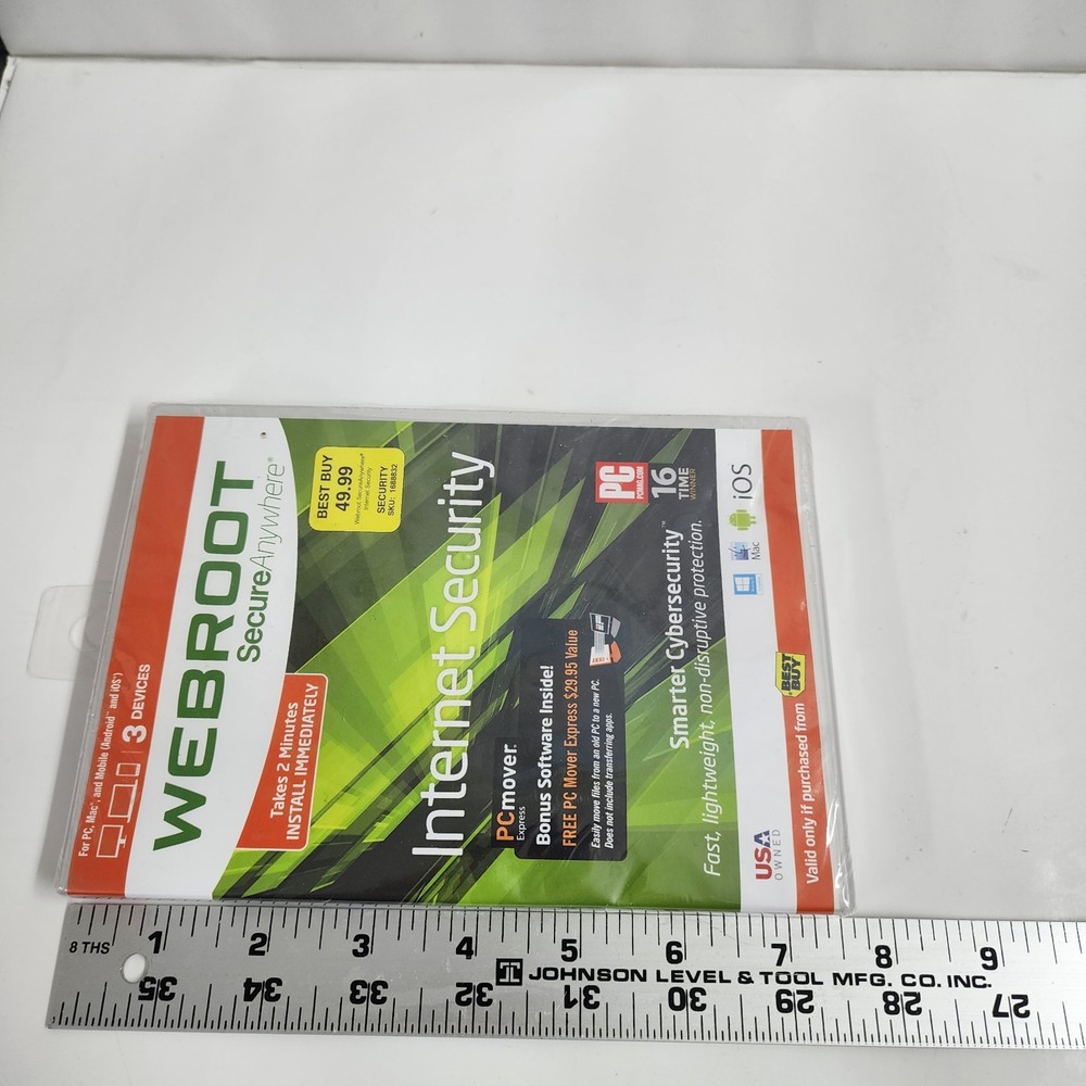Webroot Secure Anywhere Internet Security 3 Devices for PC/MAC/Mobile NEW/SEALED