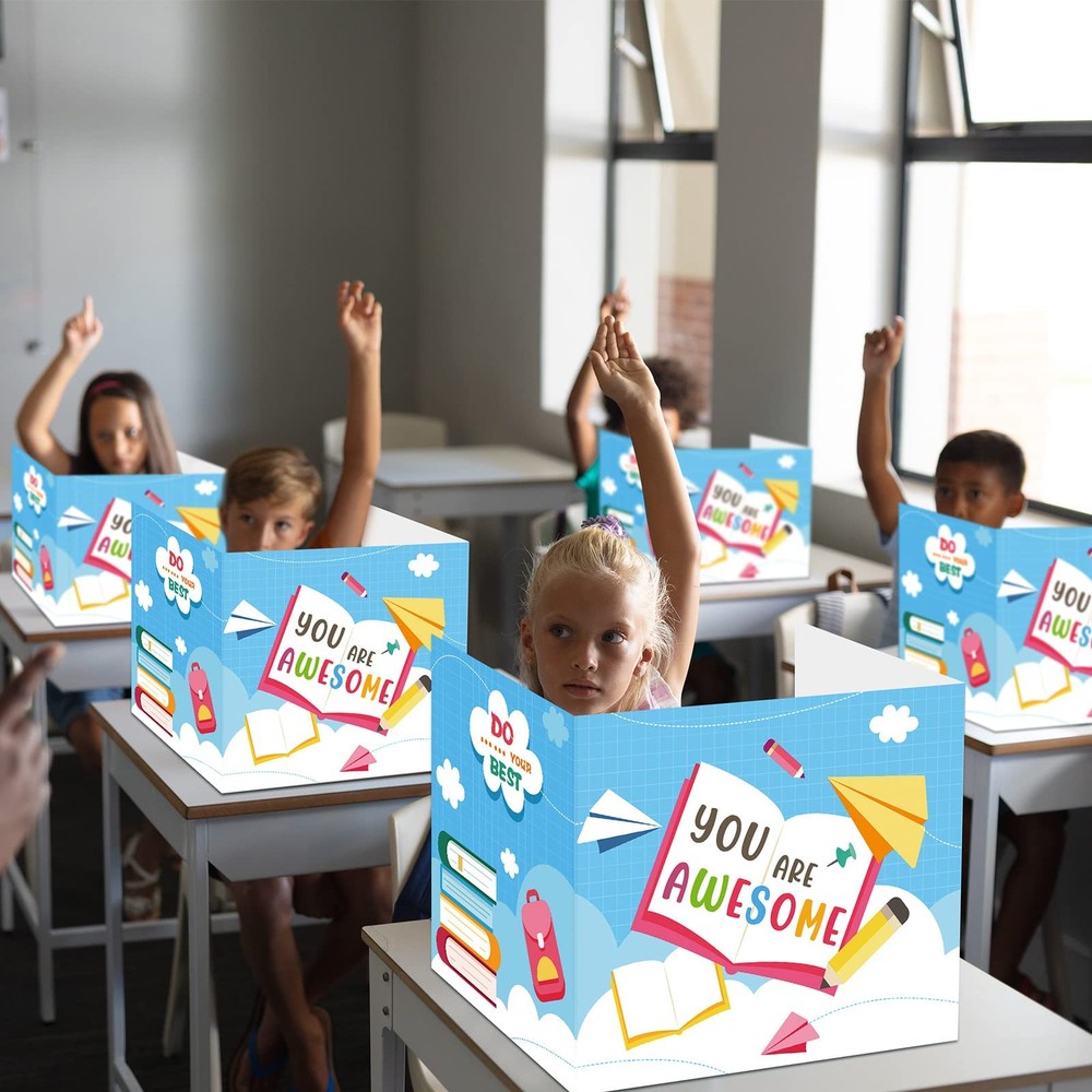 24 PCS Privacy Boards For Student Desks Tri-Fold Classroom Divider Panel