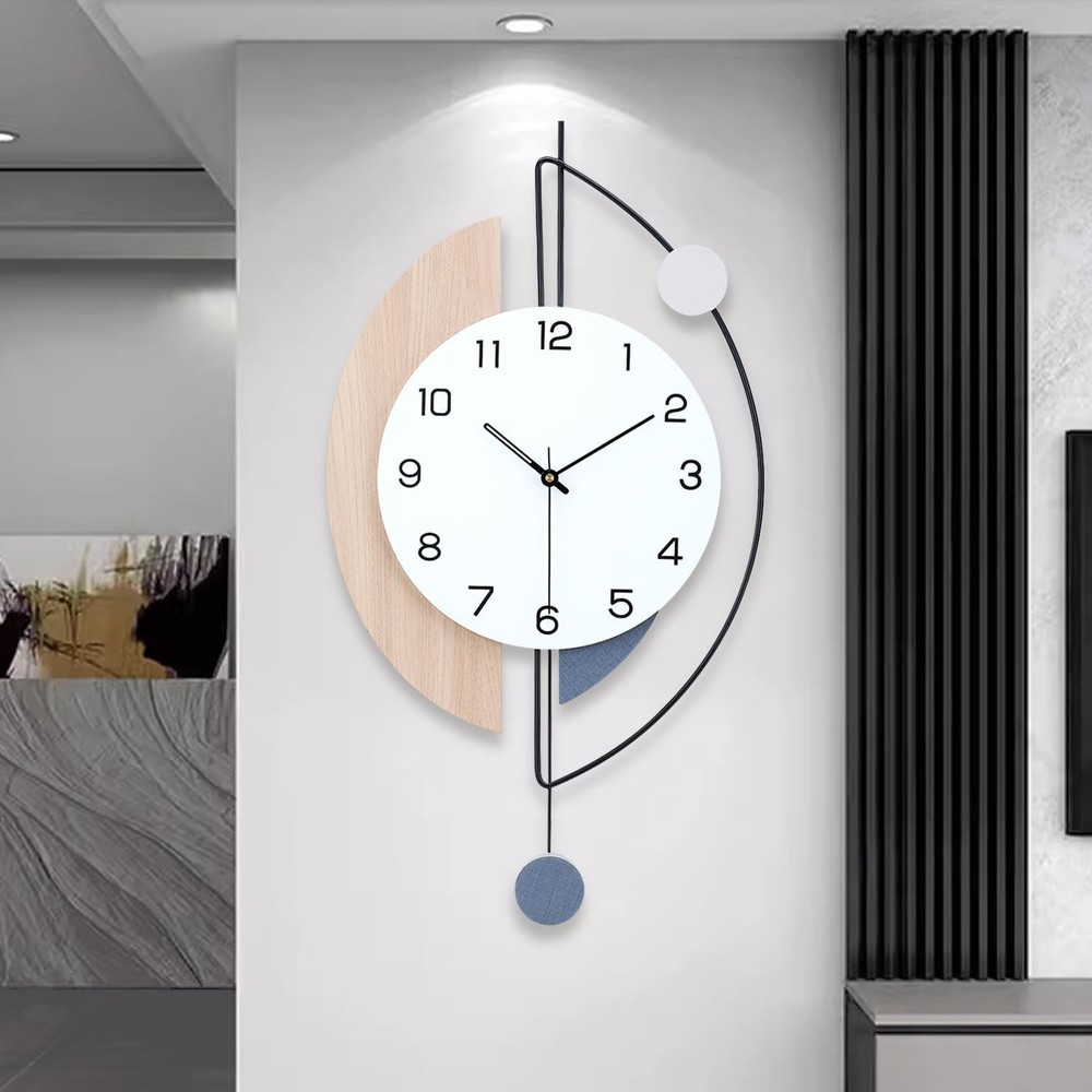 Dankeit Wall Clock,Large Decorative Wall Clocks with Pendulum,Battery Operate...