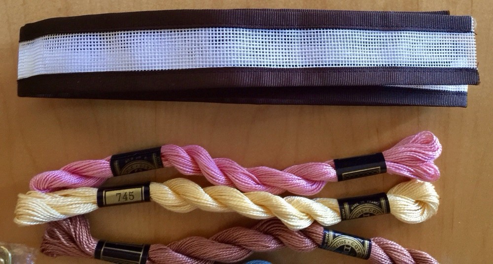 Blank Needlepoint Belt Canvas with Clasp & DMC Perle Cotton Thread