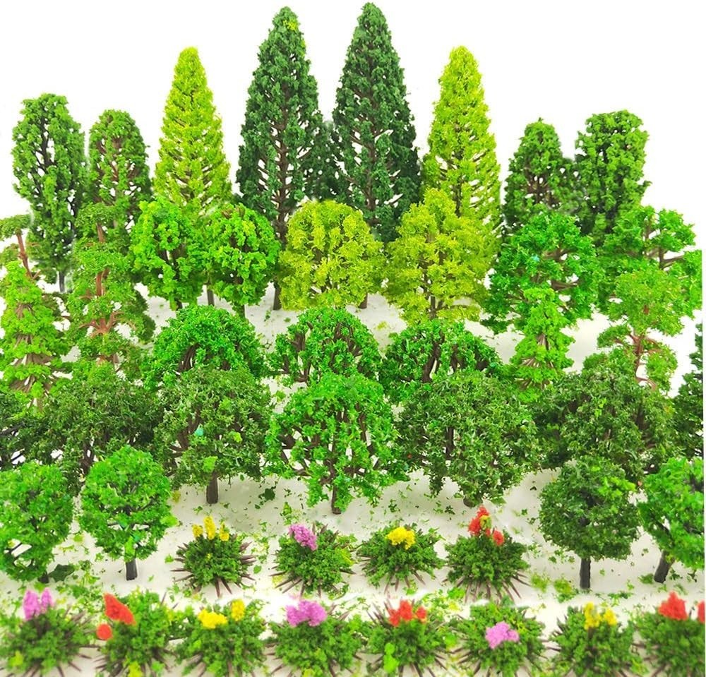32 or 60 Pc Model Trees 1.36-6 inch Mixed Model Tree Train Scenery Architecture