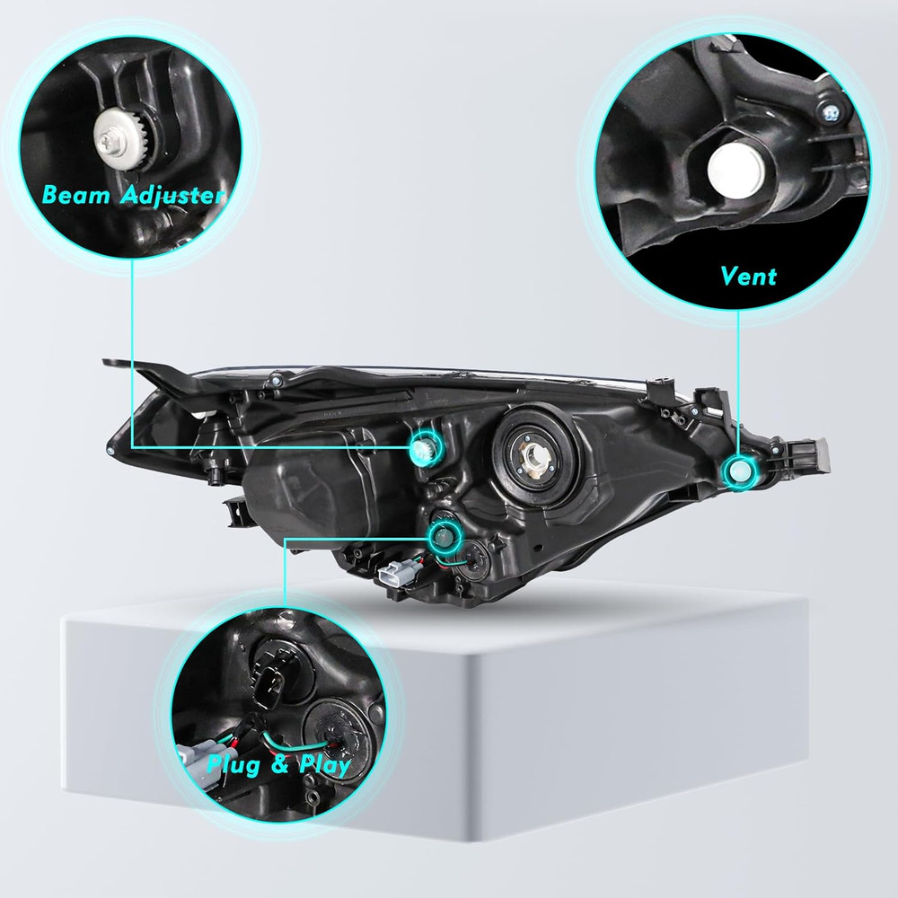 Headlights Assembly Compatible with 2014 2015 2016 Toyota Corolla Base/Ce/C/Le E