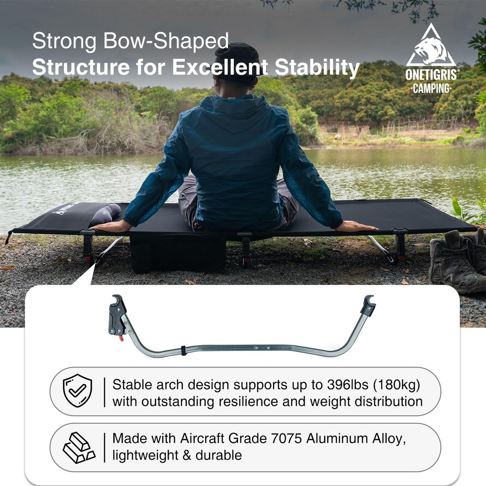 SUPRAGRIS Camping Cot, Support Up to 400lbs, Lightweight Comfortable Folding ...