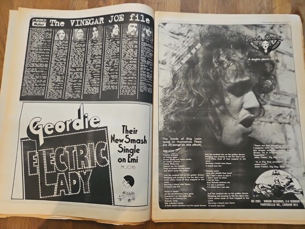 Melody Maker September 8th 1973 Bowie Back Cover