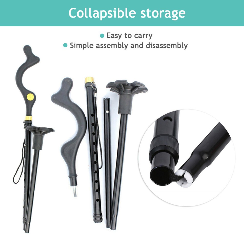 Straight Posture Cane Adjustable Height Walking Stick Folding Walking Cane US