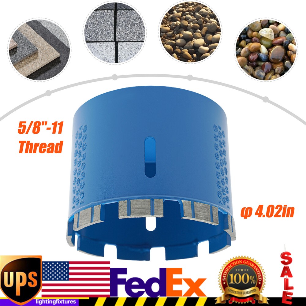 102mm/4.02in Diamond Core Drill Drilling Bit 5/8-11 Thread Diamond Drilling Bit
