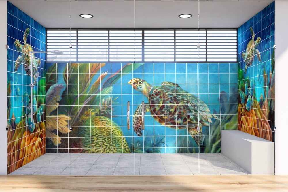 nautilus shell seashells ocean beach sea ceramic tile mural backsplash