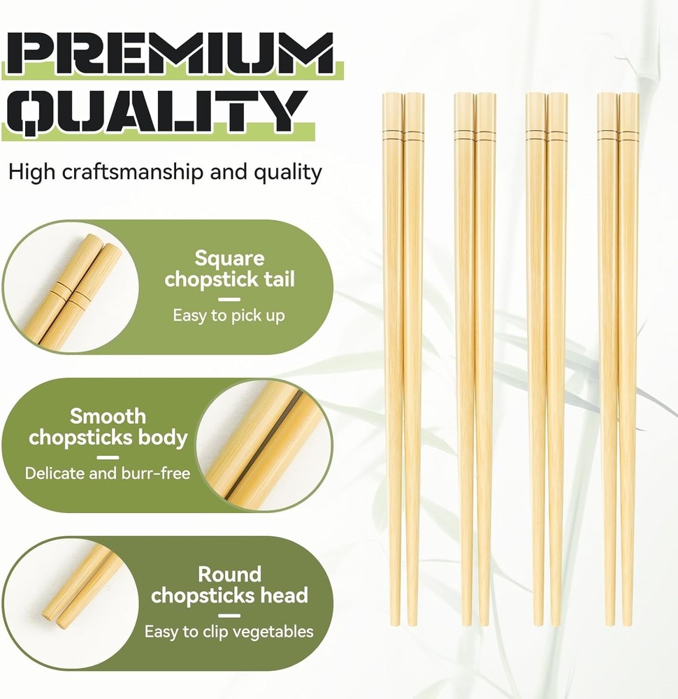 Reusable Chopsticks Set Simple Minimalistic Design Multiple Size Options