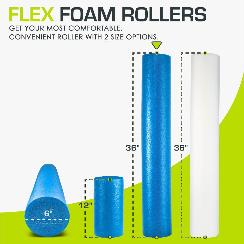 Flex Foam Rollers for Muscle Massage, Physical Therapy, Core & Balance Exercises