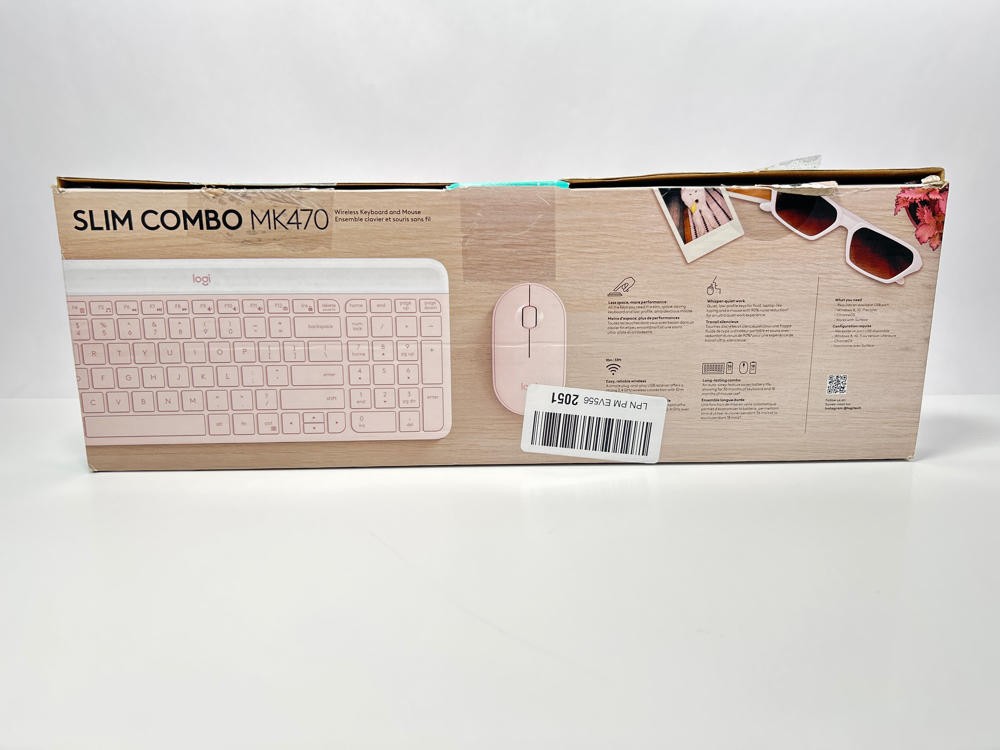 Logitech MK470 - Slim Wireless Keyboard Mouse Combo Compact Design Rose