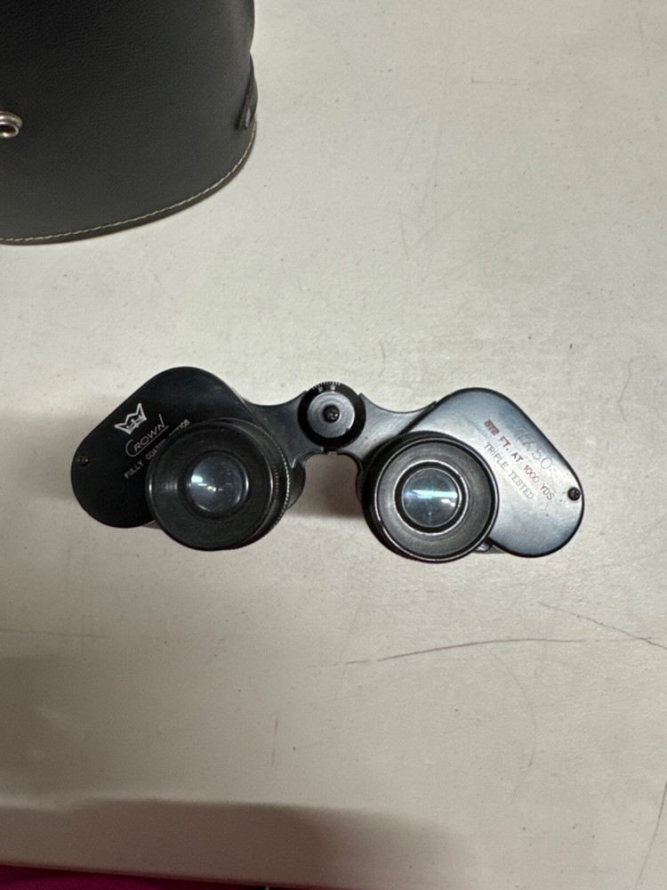 vtg Crown 7 X 50 binoculars with case