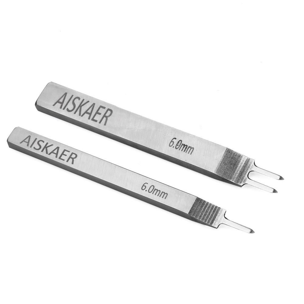 Aiskaer Leather Stitching Punch Set, Diamond Chisel Tools, 6mm 6mm, Silver