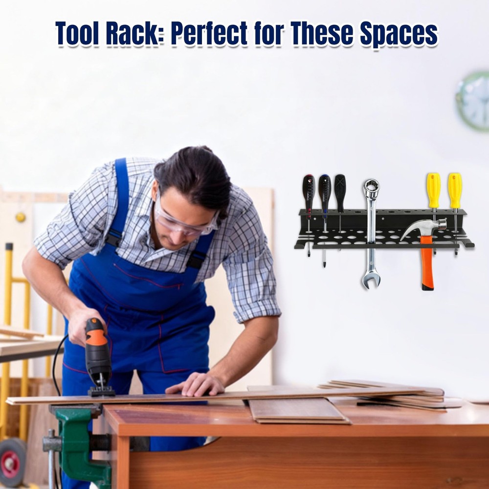 SecureElastic Screwdriver Plier Organizer Wall Mount for Pliers, Screwdrivers...