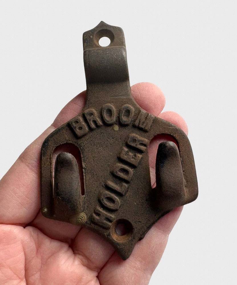 Antique IRON Broom Wall Holder
