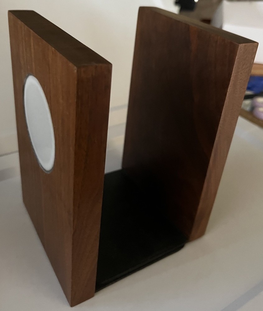 Gordon Jane Martz For Marshall Studios Ceramic Tile Walnut Bookends MCM 1960s