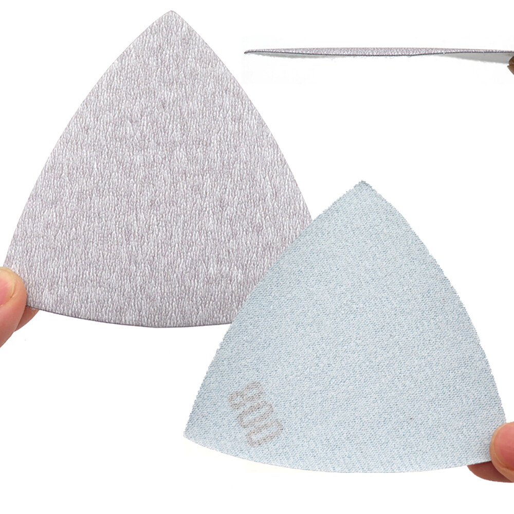 60-1000Grit 90*90*90mm Mouse Sanding Sheets Triangular Sander Pad White Dry Sand