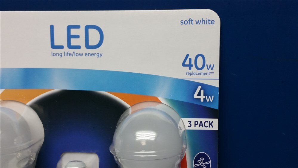 GE LED Light Bulb 3-Pack A15 Ceiling Fan Dimmable 40W Replacement 4W