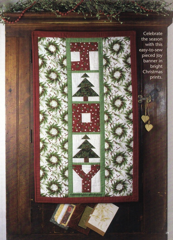 Joy Banner Quilt Pattern Pieced LF