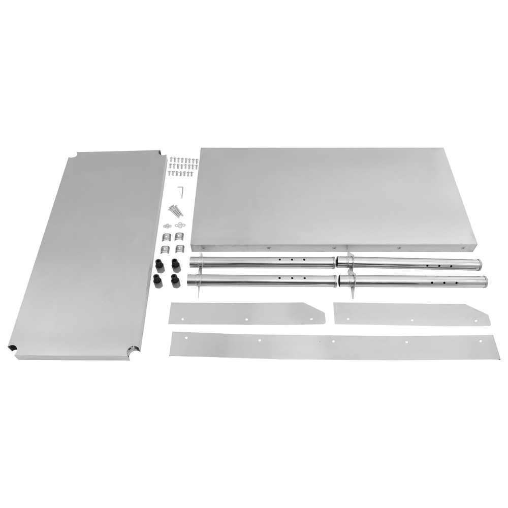 48*24*35-36" Adjustable Commercial Work Table With Backsplash Silver Work Table