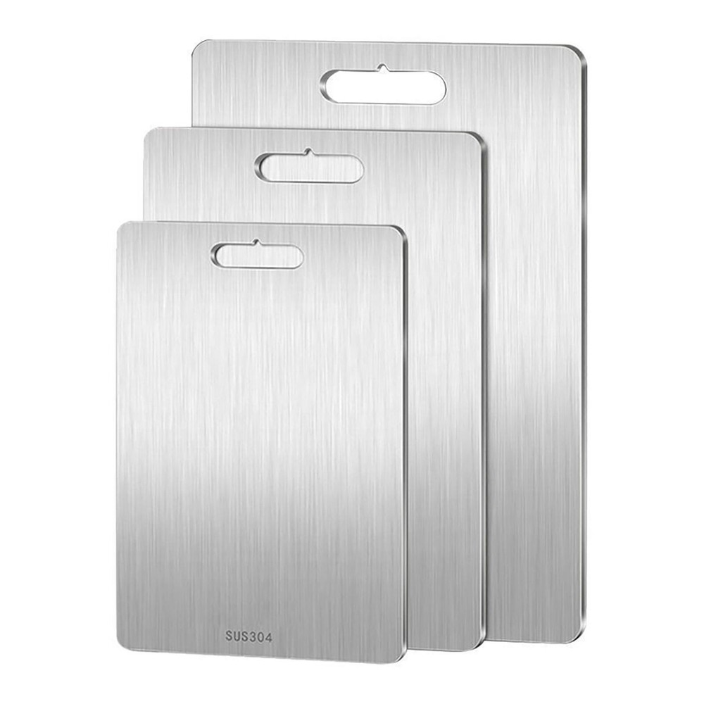 Medium Stainless Steel Cutting Board Double-Sided Cutting Boards Kitchen Camping