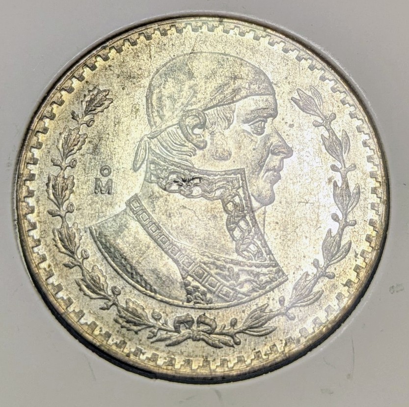 1957 Un Peso Silver Mexico