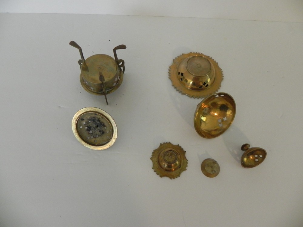 2 Vintage Solid Brass Incense Burners