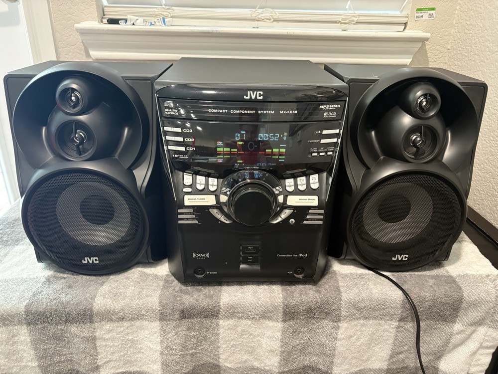 JVC MX-KC58 400W 3CD Compact Component System Black (NO REMOTE)
