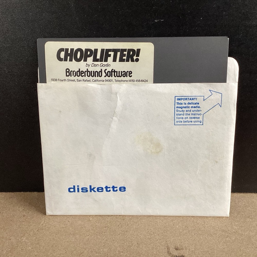 Choplifter! By Brøderbund Software Floppy Disk
