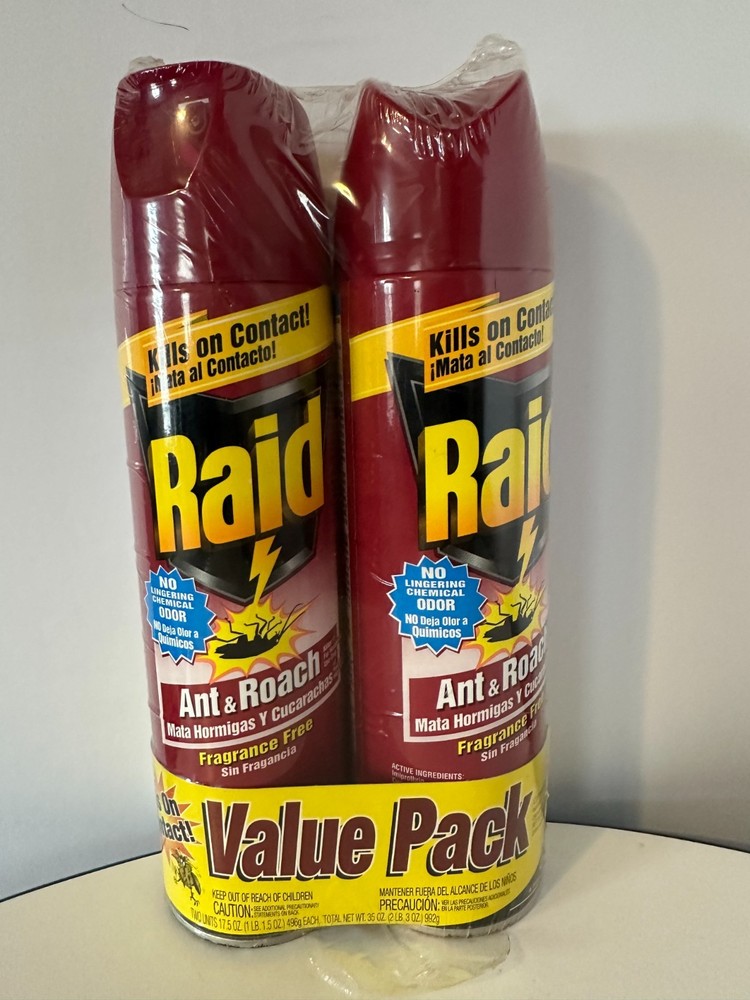2 Pack Raid® Ant & Roach Killer 26, Fragrance-Free Bug Spray, 17.5 fl. oz.