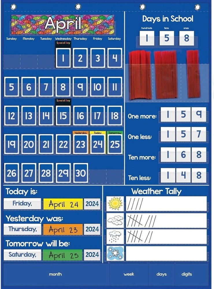 Educational Classroom Poster - Daily Calendar Display New