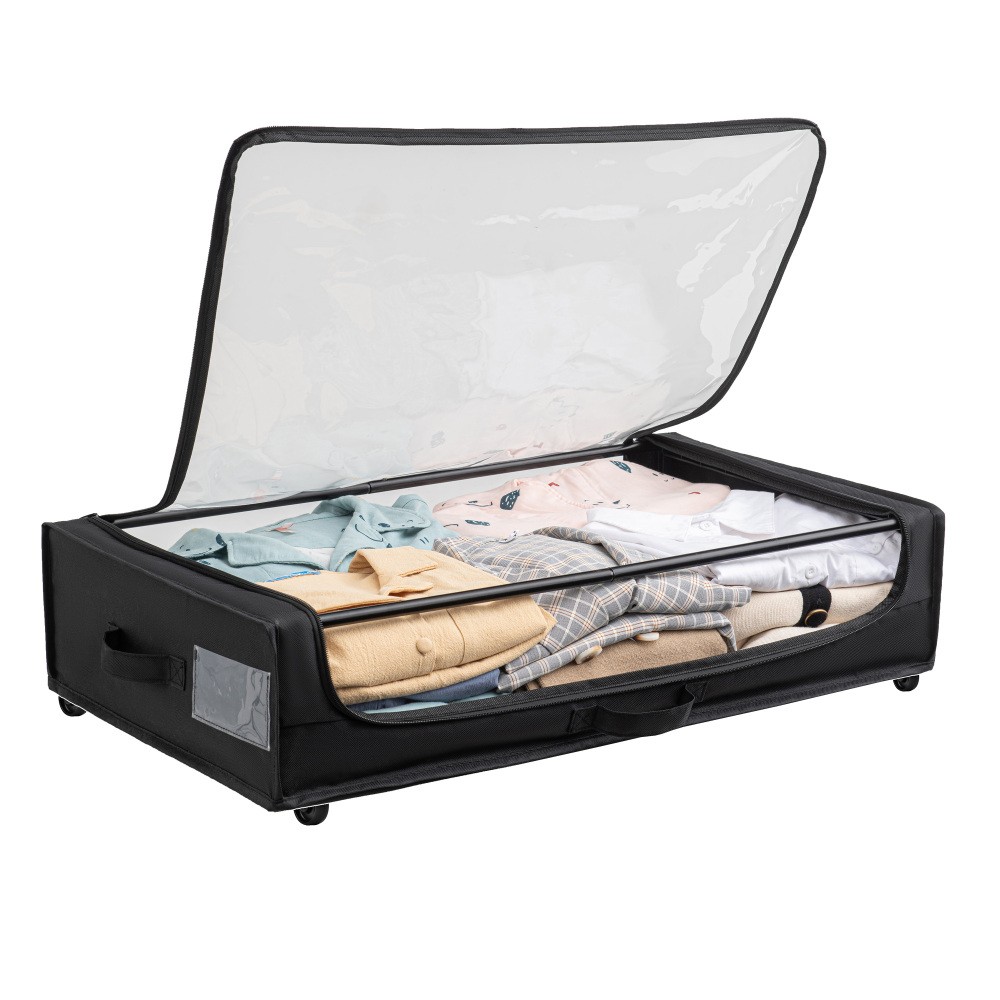 Bed Rolling Storage Container with Transparent Cover Versatile Space Saving