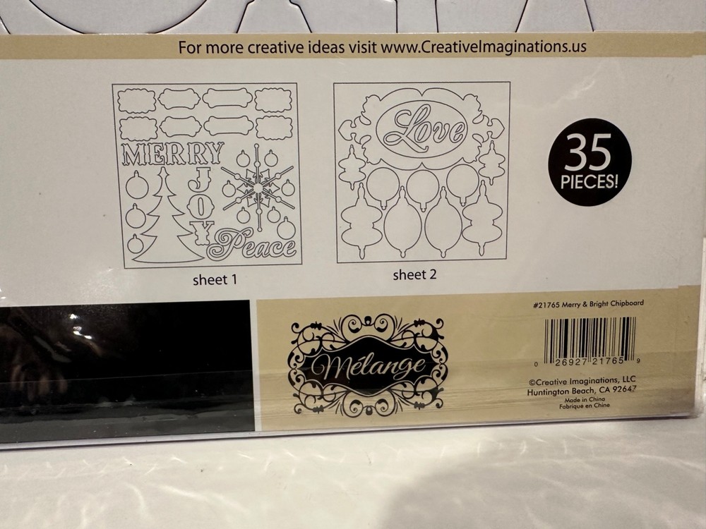 Creative Imaginations Chipboard Shapes Merry & Bright