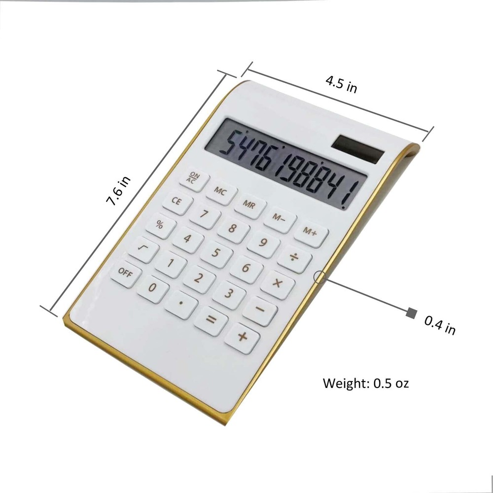 Solar Gold Calculator Standard Function Desktop Calculator LCD 10-Digit Deskt...