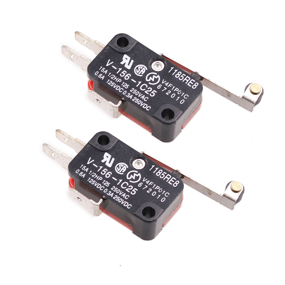10pcs Micro Switch Spdt Hinge Roller Lever 15A V-156-1C25 Limit Switch #7H