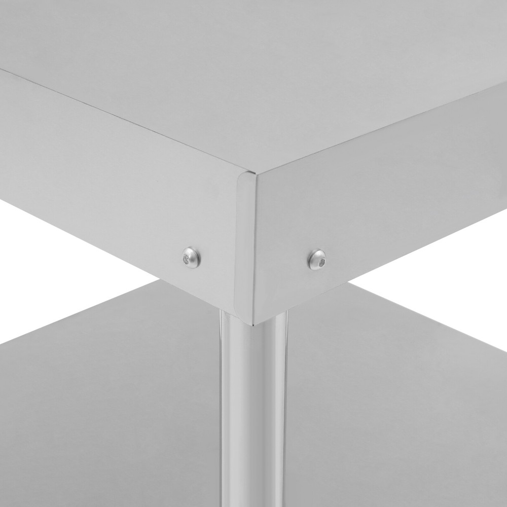 Adjustable Stainless Steel Work Table with Double-Tier Design for Versatile Use