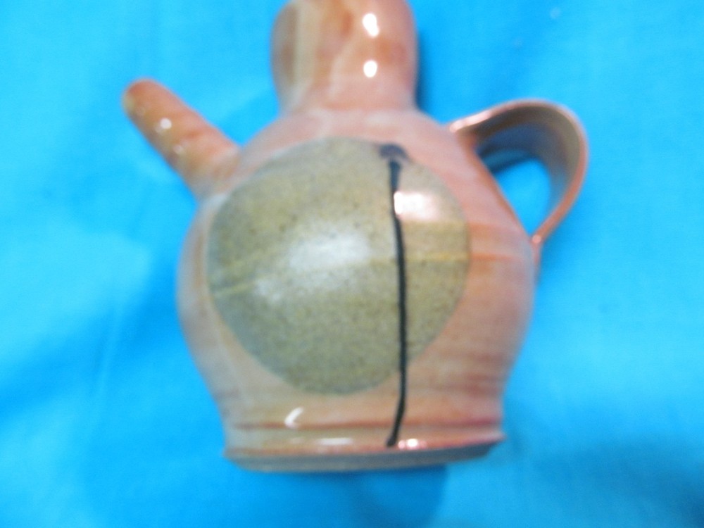 6" SIGNED POTTERY JUG PITCHER SWIRL MARK