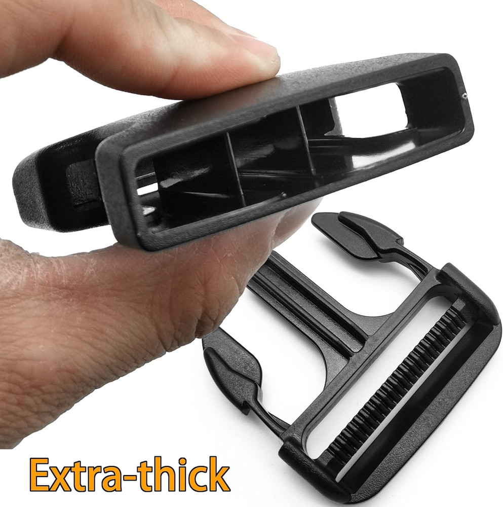 Side Release Buckle for 2'' Belt, 2 Pcs Heavy Duty Plastic Buckles Replacement D