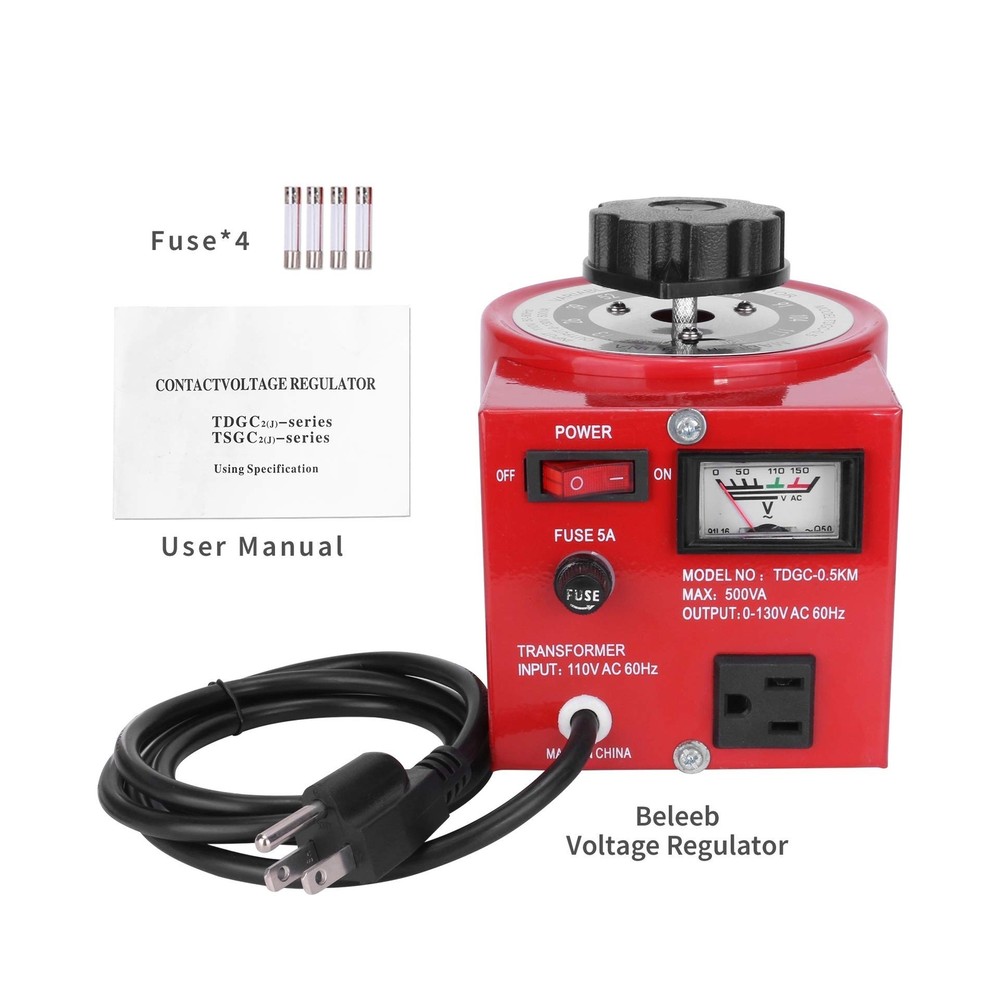 Beleeb Voltage Transformer 5 Amp Auto AC Variable Voltage Regulator,500VAC Ma...