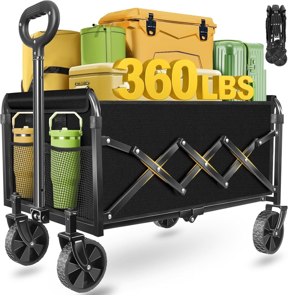 Wagons Carts Foldable Collapsible Wagon Cart W/ Wheels – Folding Foldable Wagon