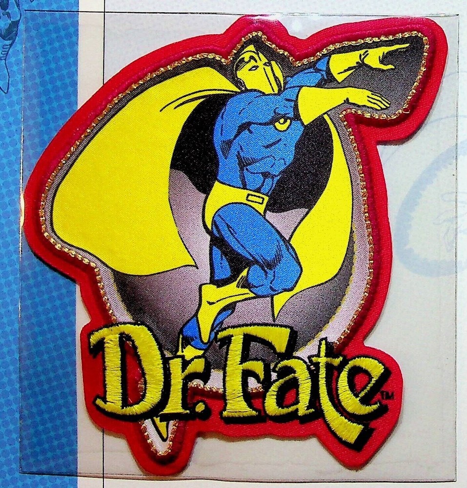 DR. FATE PATCH on INFO CARD ~ from Willabee & Ward ~ DC COMICS PATCH COLLECTION