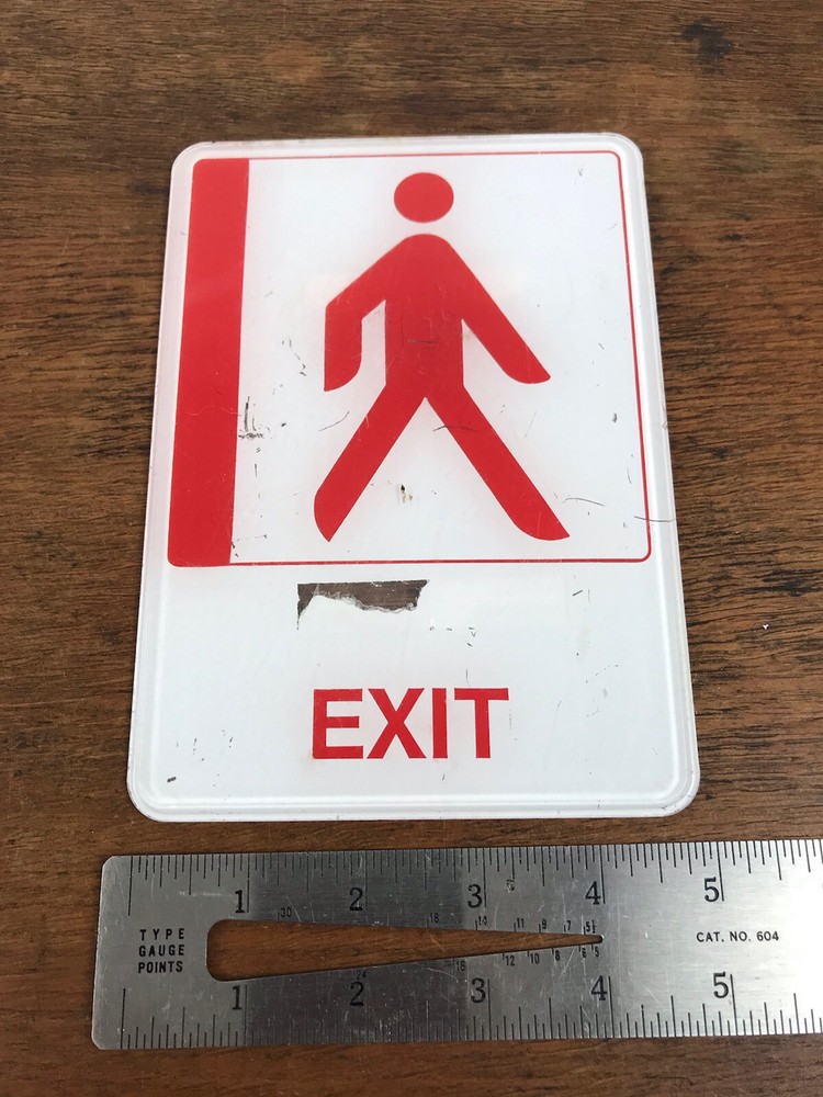Small Plastic Exit Sign Walking Man 5" X 7" (HD30)