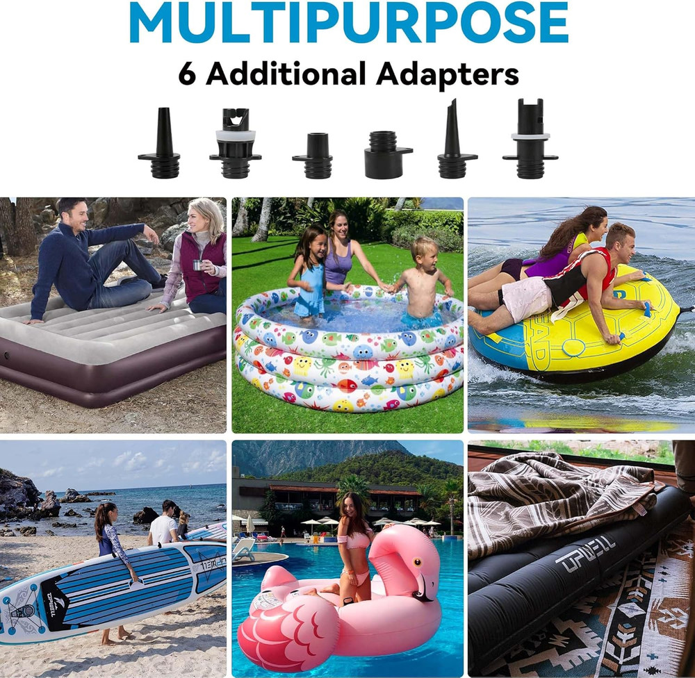 16PSI Rechargeable Paddle Board Pump with Auto-Off & Deflation Function