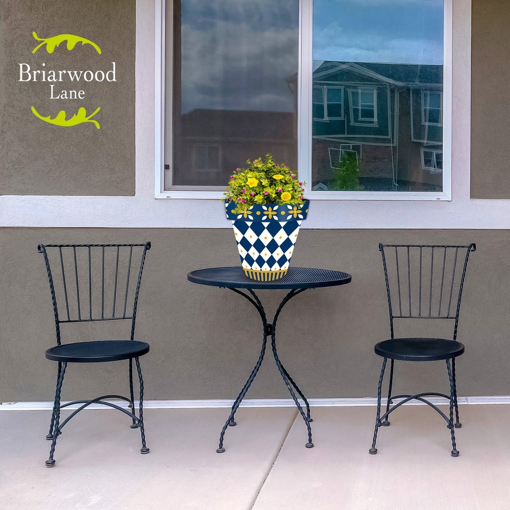 Briarwood Lane Blue and Gold Medium Planter